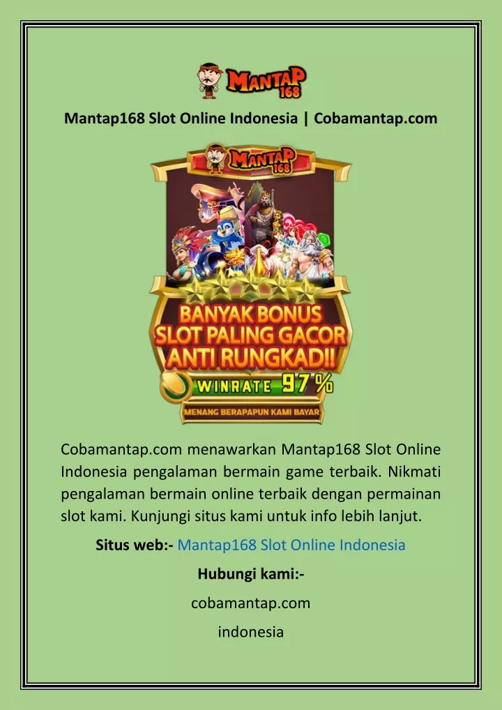 mantap168 slot online indonesia cobamantap com