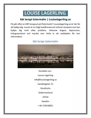 kbt terapi stermalm louiselagerling se