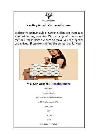 Handbag Brand  Cottonmellon.com