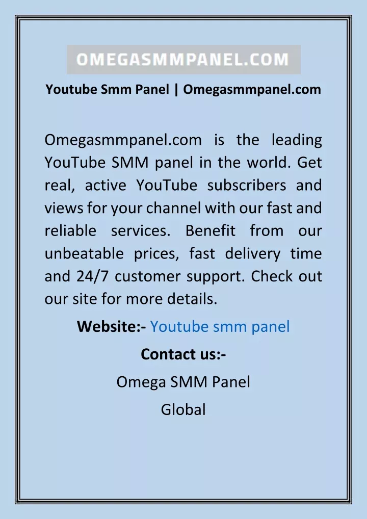 youtube smm panel omegasmmpanel com