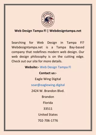 Web Design Tampa Fl  Webdesigntampa.net