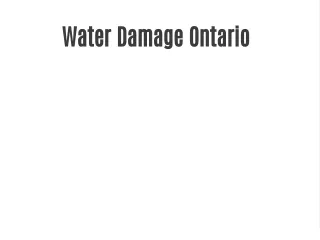 Water Damage Ontario