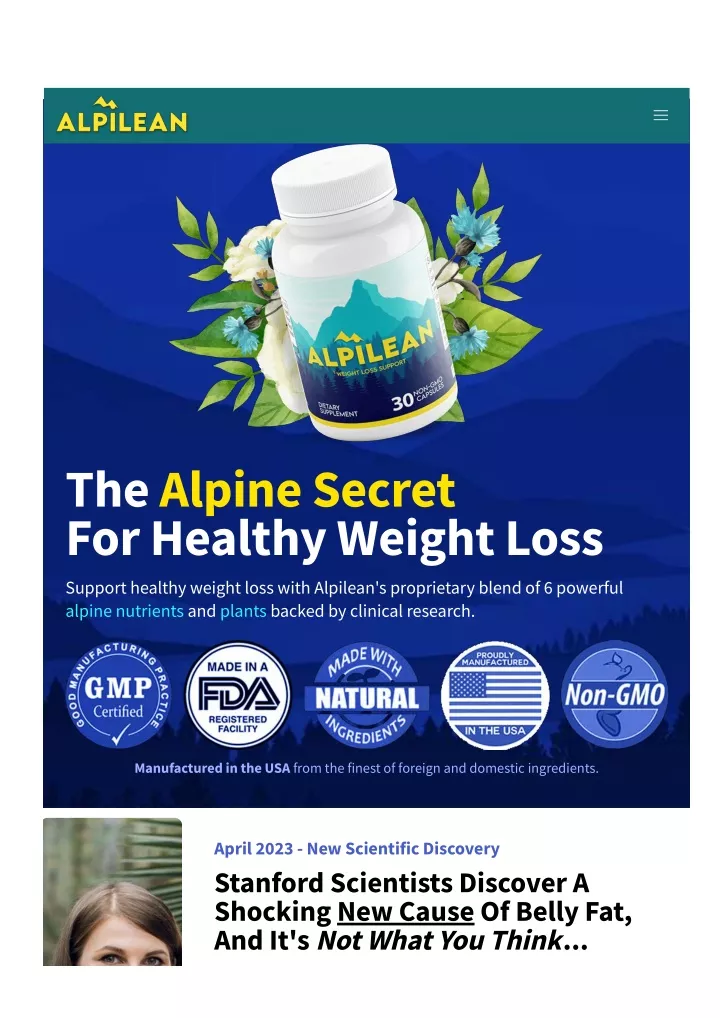 the alpine secret for healthy weight loss support