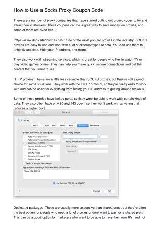 how to use a socks proxy coupon code there