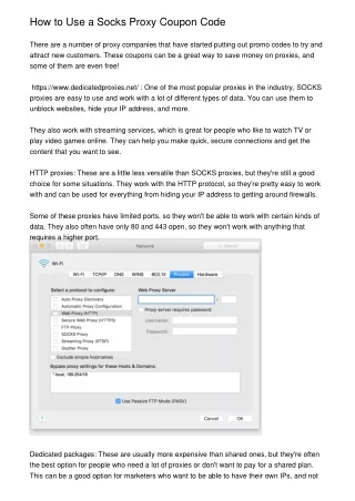 How to Use a Socks Proxy Coupon Code