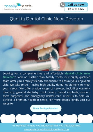 Quality Dental Clinic Near Doveton