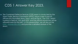 Download CDS 1 Answer Key 2023