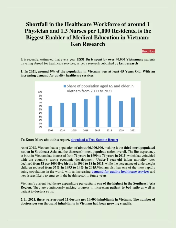 shortfall in the healthcare workforce of around