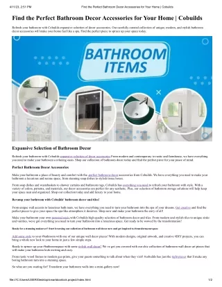 Find the Perfect Bathroom Decor Accessories for Your Home _ Cobuilds html