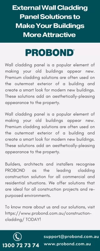 External Wall Cladding Panel Solutions to Make Your Buildings More Attractive 