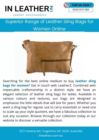 Superior Range of Leather Sling Bags for Women Online