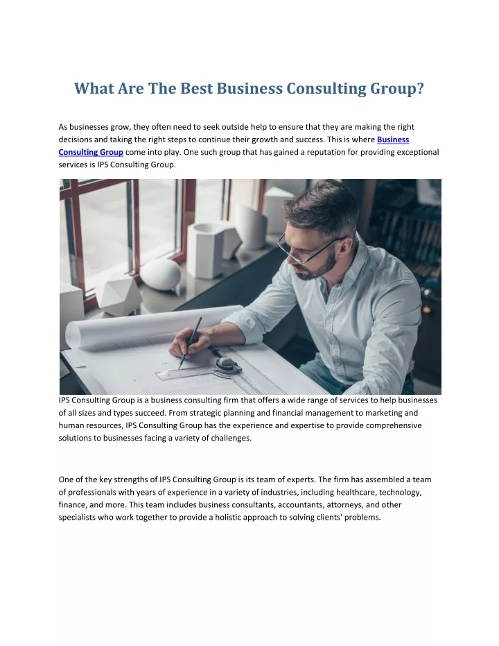 what are the best business consulting group
