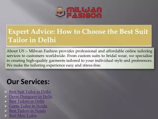 Expert Advice How to Choose the Best Suit Tailor in Delhi