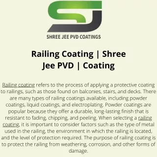Railing Coating  Shree Jee PVD  Coating