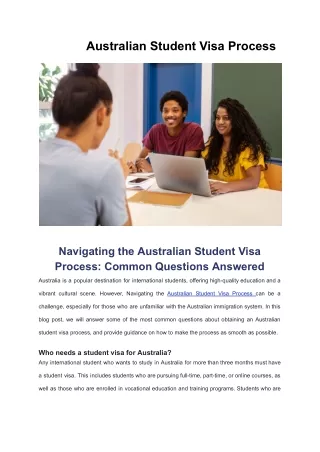 australian student visa process