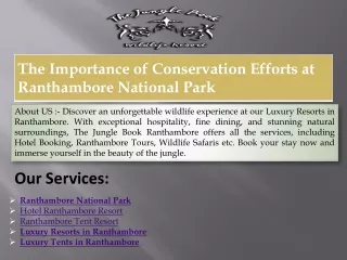 The Importance of Conservation Efforts at Ranthambore National Park