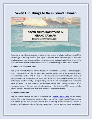 seven fun things to do in grand cayman