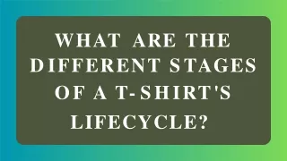 Discover the Life Cycle of a T-shirt