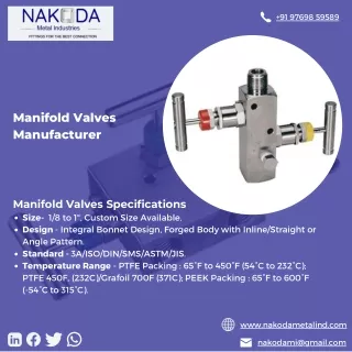 Manufacturer of Manifold Valves in India - Nakoda Metal Industries