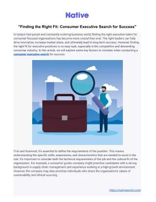 consumer executive search