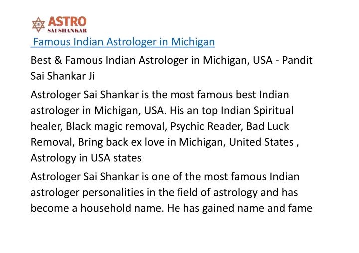 famous indian astrologer in michigan best famous