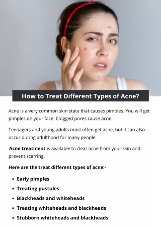 How to Treat Different Types of Acne