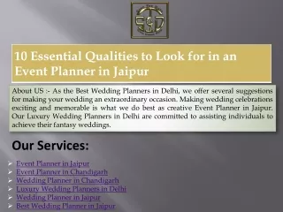 10 Essential Qualities to Look for in an Event Planner in Jaipur