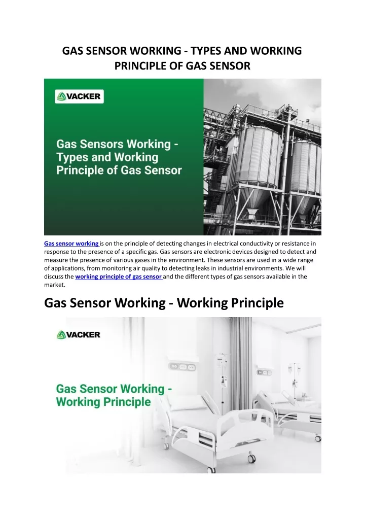 gas sensor working types and working principle