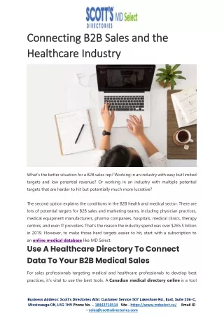 Connecting B2B Sales and the Healthcare Industry