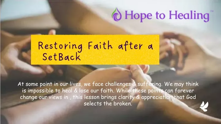 restoring faith after a setback