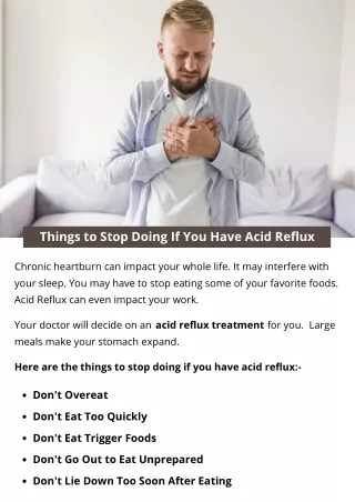 Things to Stop Doing If You Have Acid Reflux