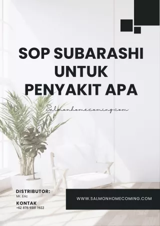 SOP Subarashi untuk Penyakit Apa- WA 087893811922