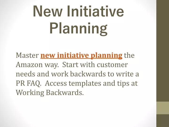 new initiative planning