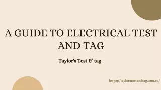 Electrical Test and Tag Adelaide | Taylor's Test & tag