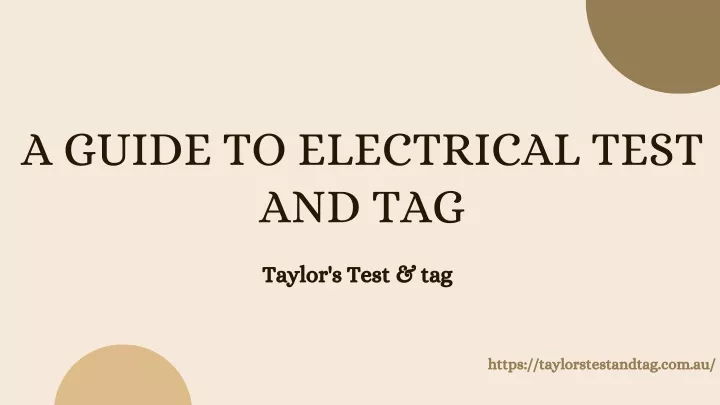 a guide to electrical test and tag