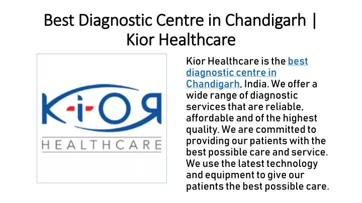 best diagnostic centre in chandigarh kior healthcare