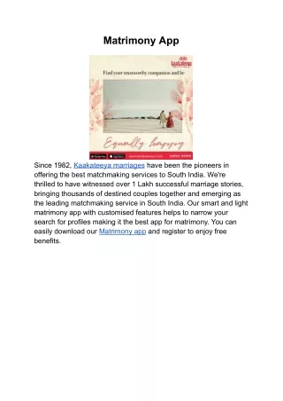 matrimony app