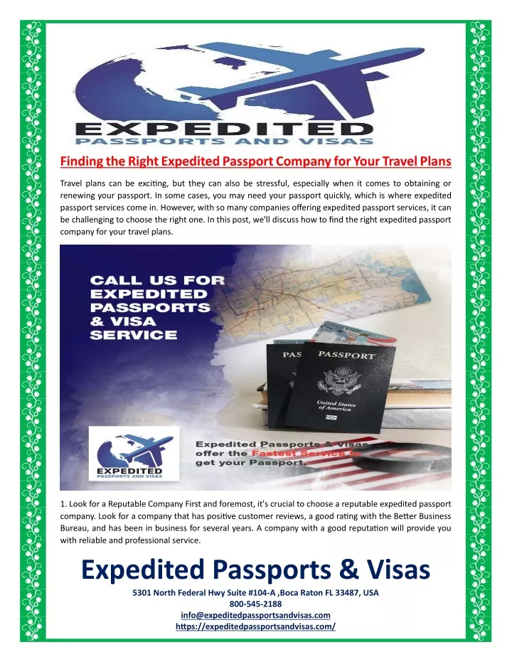 finding the right expedited passport company