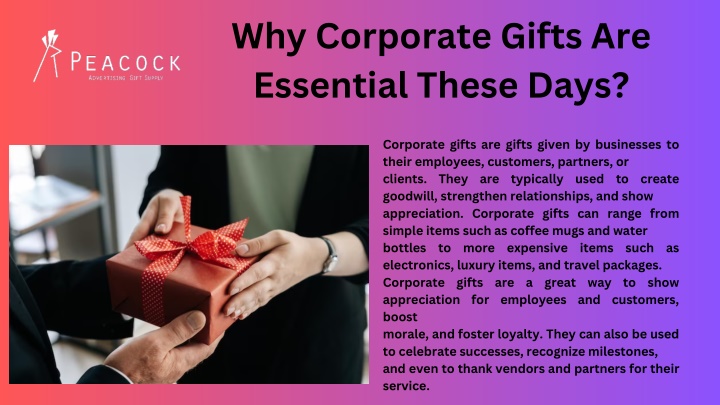 why corporate gifts are essential these days