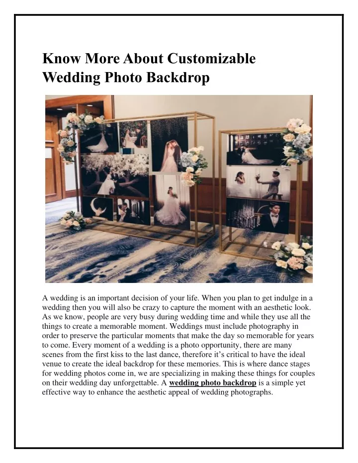 know more about customizable wedding photo