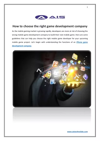 How to choose the right game development company