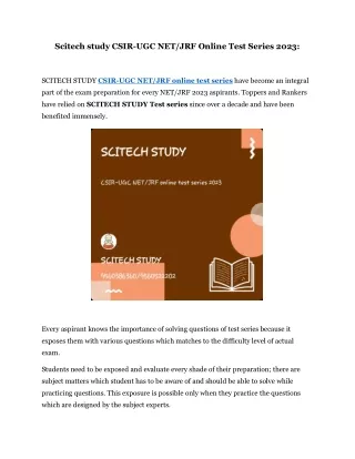 scitech study csir ugc net jrf online test series