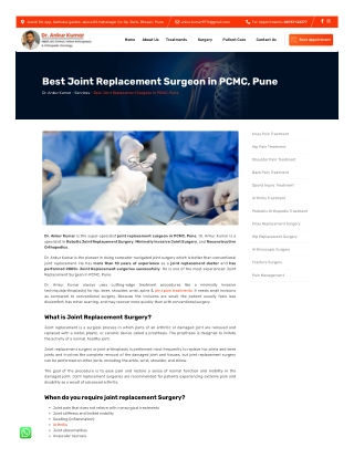 Best Joint Replacement Surgeon in PCMC, Pune- Dr. Ankur Kumar