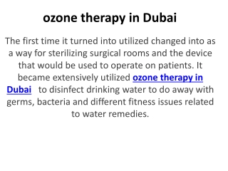 ozone therapy in Dubai