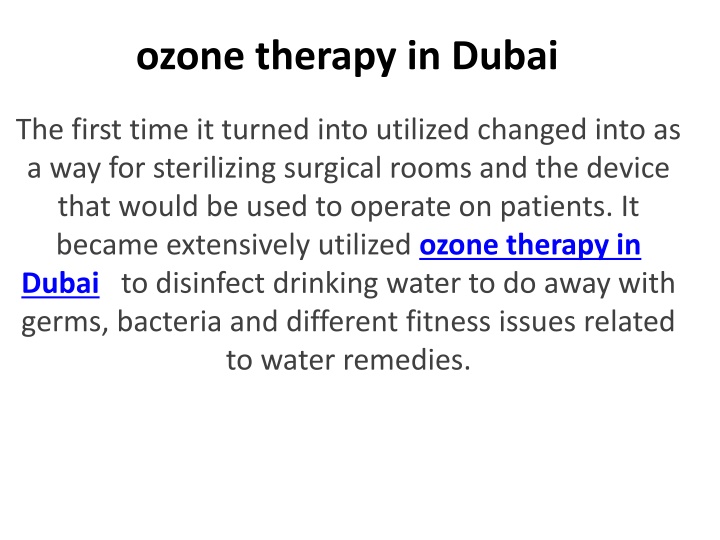 ozone therapy in dubai