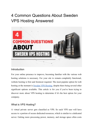 4 common questions about sweden vps hosting