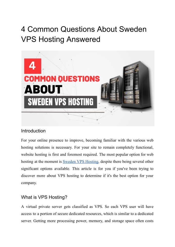 4 common questions about sweden vps hosting