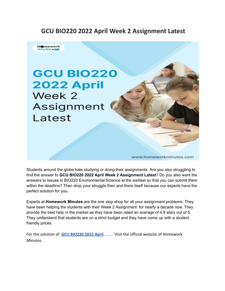 gcu bio220 2022 april week 2 assignment latest