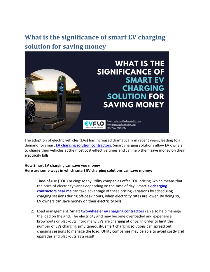 what is the significance of smart ev charging