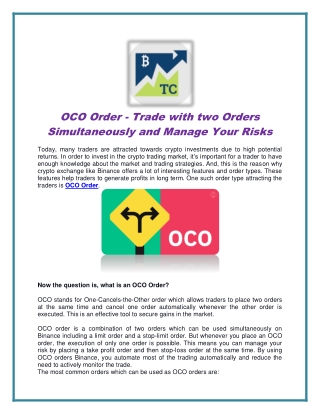 OCO Order
